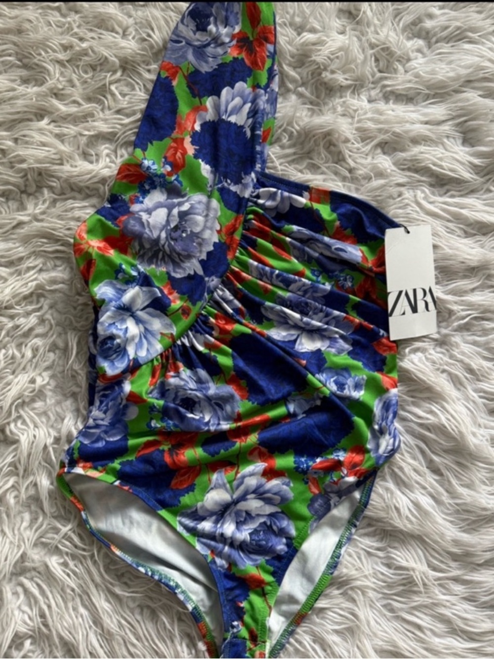 NWT Zara Floral One-Shoulder Bodysuit - Picture 7 of 10